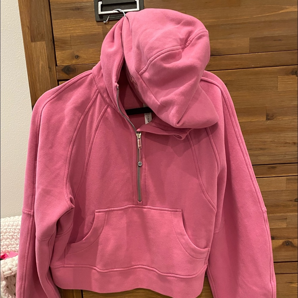 EEUC Lululemon scuba oversized half zip hoodie  xs/s in pink blossom